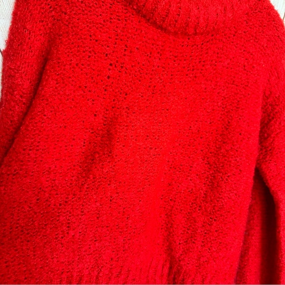 Something Navy Wool Blend Chunky Cozy Warm Red Sweater Size XS - Picture 6 of 6